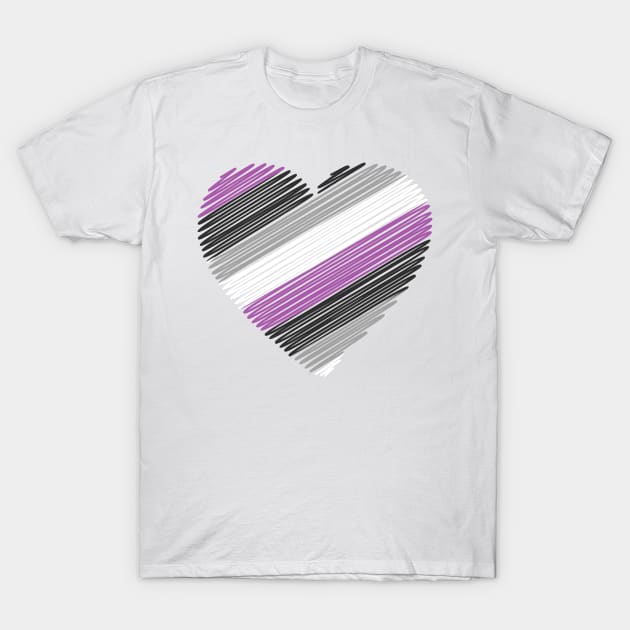 Asexual flag heart T-Shirt by MarcyRangel